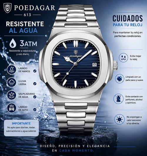 Reloj Poedagar Steel (Azul)