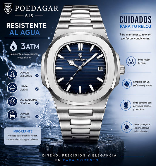 Reloj Poedagar Steel (Azul)